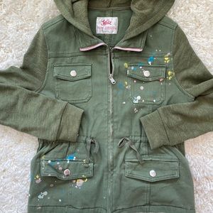 Girls Justice Zip Front Hoodie Jacket